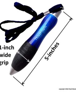 Super Big Fat Pens for Arthritis, Black Ink, Blue body (pack of 5 pens + 5 Extra Ink Refills) Black Ink / Blue Body 23 81i6UdwcehL