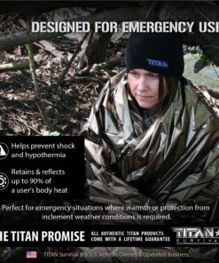 Alternative view of TITAN Survival Two-Sided Emergency Mylar Survival Blankets, 5-Pack (Olive-DRAB) Olive-drab (52" X 82")