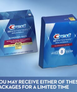 Crest 3D Whitestrips, Glamorous White, Teeth Whitening Strip Kit, 28 Strips (14 Count Pack) Flavorless 28 Count (Pack of 1) 26 81i7pifsL
