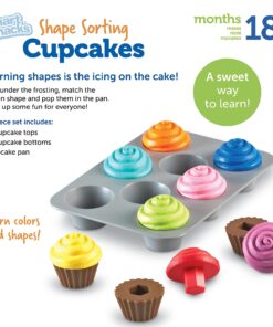 Learning Resources Smart Snacks Shape Sorting Cupcakes,17 Pieces, Ages 18 Months+, Fine Motor, Color & Shape Recognition Single 31 81i8irX2c0L
