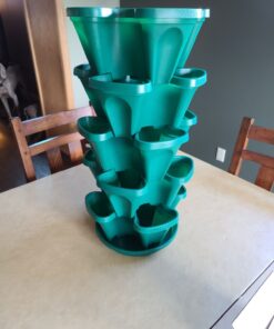 Mr. Stacky 1305-HG 5-Tier Stackable Strawberry, Herb, Flower, & Vegetable Planter - Vertical Gardening Indoor / Outdoor Stacking Garden Pots Hunter Green, 22.5 Quarts 31 81i8jpwItL