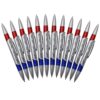 J.R. Moon Pencil JRMP80 Swirl Ink Pens Combo, 0.4" Height, 1.8" Wide, 6.9" Length, Red/Blue (12 Count)