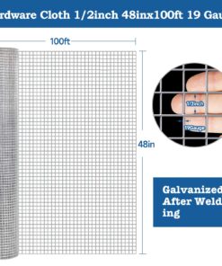 AMAGABELI GARDEN & HOME Hardware Cloth 1/2 inch 48inx100ft Galvanized After Welding 19 Gauge Square Chicken Wire Fence Mesh Roll Raised Garden Bed Plant Supports Poultry Netting Cage Snake Fence JW008 1/2inch 48inx100ft 25 81iB2Zxw9L 3
