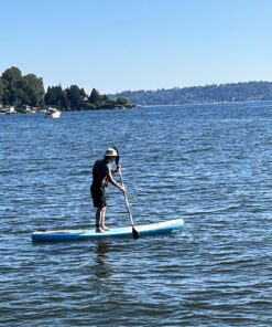 SereneLife Inflatable Stand Up Paddle Board (6 Inches Thick) with Premium SUP Accessories & Carry Bag | Wide Stance, Bottom Fin for Paddling, Surf Control, Non-Slip Deck | Youth & Adult Standing Boat Marine Blue 41 81iCVMtHpbL
