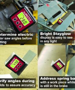 Calculated Industries 7434 AccuMASTER 2-in 1 Magnetic Digital Level and Angle Finder Certified IP54 Dust and Water Resistant,Red Brick Maroon Digital Angle Finder 24 81iDCdbxVL