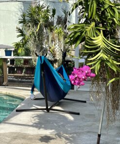 Wise Owl Outfitters Camping Hammock - Camping Essentials & Camping Gifts, Portable Hammock Single or Double Hammock for Outdoor, Indoor w/Hammock Straps Navy & Lt Blue Medium 30 81iEiaUvUYL