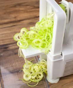 Paderno World Cuisine 4-Blade Folding Vegetable Slicer / Spiralizer Pro, Counter-Mounted and includes 4 Different Stainless Steel Blades Folding 4-Blade White 42 81iHj2cf5kL