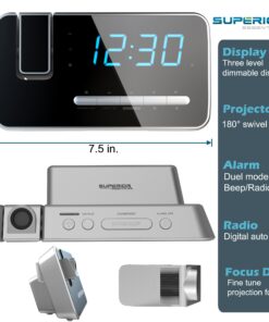 Superior Essentials Projection Alarm Clock with AM/FM Radio 15 81iIcG6ZdBL