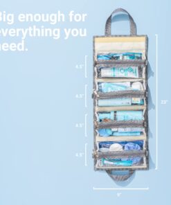 4kits Hanging Roll-Up Makeup Bag/Toiletry Kit/Travel Organizer for Women - 4 Removable Storage Bags - Organize Make Up, Cosmetics, First Aid, Medicine, Personal Care, Bathroom, Palette/Brush Holder 45 81iJ3D0TuJL