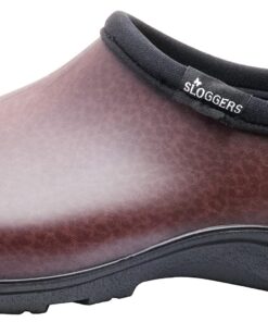 Sloggers Waterproof Garden Shoe for Men – Outdoor Slip-On Rain and Garden Clogs with Premium Comfort Support Insole, (Brown Leather), (Size 10) Leather Print Brown 10 81iJFqY6eOL