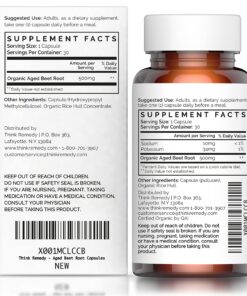 Think Remedy Aged Beet Root Capsules - Beet Pills for Stamina - Organic Beet Root Powder - Nitric Oxide Supplement - Nitrate No Sugar - 30 Capsules - Beet Root Supplement 20 81iJLnrO0JL