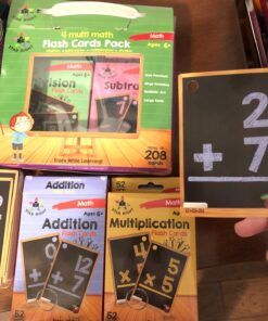 Star Right Math Flash Cards Set of 4 - Addition, Subtraction, Division, & Multiplication Flash Cards - 4 Rings - 208 Math Flash Cards - Ages 6+ - Kindergarten, 1st, 2nd, 3rd, 4th, 5th & 6th Grade 42 81iL0xmNXXL