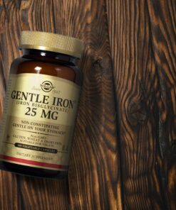Solgar Gentle Iron (Iron Bisglycinate) 25 mg - 180 Vegetable Capsules - Non-Constipating, Gentle on Your Stomach - Non-GMO, Gluten Free - 180 Servings Old 20 81iLLWHwlyL