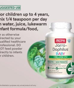 Jarrow Formulas Baby’s Jarro-Dophilus + GOS Supplement - 3 Billion CFU Per Serving - Multi-Strain Infant Probiotics Formula - Supports Intestinal Health - 2.5 oz Powder 71 Servings (Pack of 1) 14 81iLomg i7L