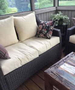 BOSSIMA Indoor/Outdoor Light Yellow/Cream Speckle Pattern Deep Seat Chair Cushion Set Spring/Summer Seasonal Replacement Cushions 25 81iMWoBTjYL