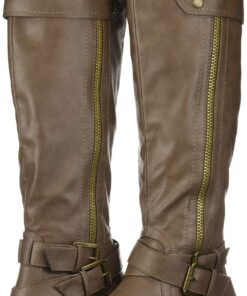 Rampage Women's Hansel Zipper and Buckle Knee-High Riding Boot 5 Taupe Smooth 14 81iN8ZH 8qL