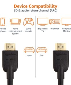 Amazon Basics 2-Pack HDMI Cable, 18Gbps High-Speed, 4K@60Hz, 2160p, Ethernet Ready, 10 Foot, Black 10 Feet 30 81iOUVIT9GL