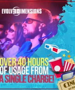 RetroDepth LT Lightweight Rechargeable DLP Link 3D Glasses for all DLP 3D Projectors (Benq, Optoma, Acer, Vivitek, Dell Etc) by Evolv3Dimensions (2 Pack) 15 81iPuqDnAL