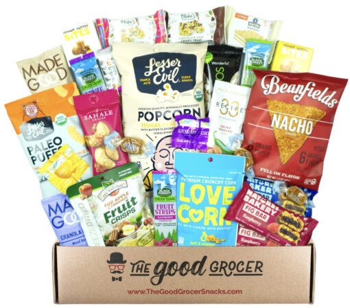 New 2023! Healthy NON-GMO and VEGAN Snacks Care Package (25 Ct): Delicious, wholesome, nutrient dense vegan snacks. Healthy Gift Basket Alternative, Snack Variety Pack, College Student Care Package