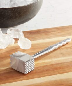 HIC Kitchen Meat Tenderizer Ice Cracker Marinating Prep Tool, Double-Sided, Heavyweight Aluminum, 8.5-Inches, Ideal for Tougher Cuts, Nonporous, Hand Wash Aluminum Tenderzier 14 81iRaYwRJSL