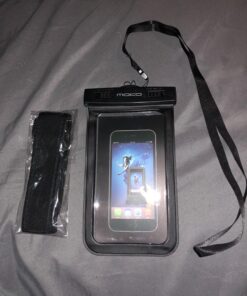 MoKo Waterproof Phone Pouch Holder, Cellphone Case Dry Bag with Lanyard Armband Compatible with iPhone 14 13 12 11 Pro Max, Samsung S21/S20/S10, Black 39 81iRtJWp5L