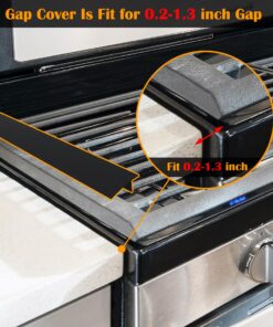 Silicone Stove Counter Gap Cover / Filler by Kindga 25" Long, Sealing Spills Between Kitchen Appliances Washing Machine and Stovetop, Set of 2 (Black) 25" Black 26 81iSlm4HW2L