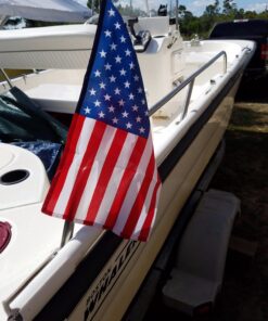 Amarine Made Stainless Steel Rail Mount Boat Pulpit Staff (7/8" - 1 1/4"), boat yacht marine flag pole with US flag Embroidered Stars American Boat Flag Boat Cabin Flags 31 81iTO8tjxTL