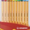 Stabilo Point 88 Fineliner Pens, 0.4 mm - 20-Color Plastic Case Set, 1 Count (Pack of 1) Colorparade Set Single