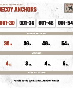 Rig'Em RIght Waterfowl Original Pre-Rigged Duck Hunting Decoy Anchors 30" With 4-oz Weights 12 81iTxjznAMS