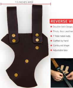 Armory Replicas - Genuine Bovine Leather Hawk Wood Sword Frog - Medieval Inspired Adjustable LARP Sabre Rapier Sword Weapon Frog Holster Holder Accessory Brown Right 19 81iVZBjFcXL