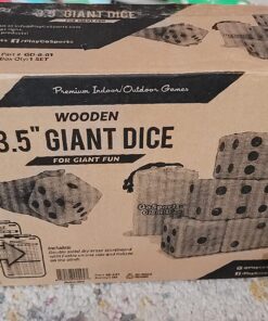 GoSports Giant Wooden Playing Dice Set with Rollzee and Farkle Scoreboard - Includes 6 Dice, Dry-Erase Scoreboard and Canvas Tote Bag - Choose 2.5 Inch or 3.5 Inch Dice) 3.5 Inch Natural Wood Dice 33 81iVzoJukmL