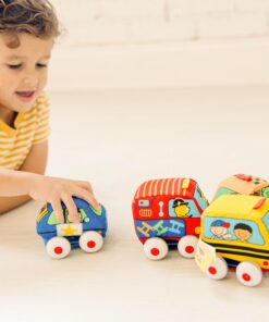 Melissa & Doug K's Kids Pull-Back Vehicle Set - Soft Baby Toy Set With 4 Cars and Trucks and Carrying Case - Pull Back Cars, Toys For Babies And Toddlers 40 81iW4PiaxTL 1