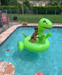 SWIMLINE Original Giant Ride On Inflatable Pool Float Lounge Series | Floaties W/Stable Legs Wings Large Rideable Blow Up Summer Beach Swimming Party Big Raft Tube Decoration Tan Toys for Kids Adults Dinosaur 23 81iWNn05YsL