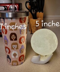 Mydethun Moon Lamp - Home Décor, Mood Lighting with Brightness Control, LED Night Light, Bedroom, Sleep Training Meditation,Birthday Gifts for Kids Women, Ceramic Hand Base, 3.5", White & Yellow 3.5 inch 36 81iXDOx0ivL 1