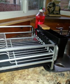 KINGRACK Aluminum Dish Drying Rack,Large Dish Rack and Drain Board Set,Kitchen Dish Rack 45 81iY3tmOTBL