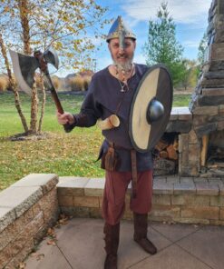 Armory Replicas - Genuine Bovine Leather Hawk Wood Sword Frog - Medieval Inspired Adjustable LARP Sabre Rapier Sword Weapon Frog Holster Holder Accessory Brown Right 21 81ia1aiuwYL