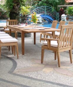 WholesaleTeakFurniture Grade-A Teak Wood Extra Large Double Extension 122" Caranasas Rectangle Dining Table #WFDT118CR 5 81idZ T4sjL