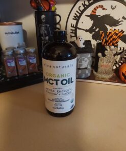 Viva Naturals Organic MCT Oil for Keto Coffee (32 fl oz) - Best MCT Oil Supplement to Support Energy and Mental Clarity, USDA Organic, Non-GMO and Paleo Certified & Keto Friendly 32 Fl Oz (Pack of 1) 30 81ieKHbUBjL