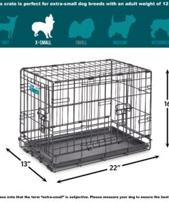 MidWest Homes for Pets Newly Enhanced Double Door iCrate Dog Crate, Includes Leak-Proof Pan, Floor Protecting Feet, Divider Panel & New Patented Features X-Small 39 81ifVJwJtL