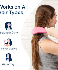 Crave Naturals Glide Thru Detangling Brush for Adults & Kids Hair- Detangler Brush for Natural,Curly,Straight,Wet/Dry Hair, Little Girl & Toddler Accessories, Teenager Gifts -1pk, Pink 1 Pack 24 81igIOTJafL 3