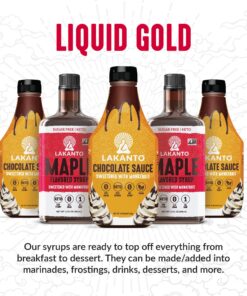 Lakanto Sugar Free Maple Syrup - Monk Fruit Sweetener, Keto Diet Friendly, Vegan, 1g Net Carbs, Pancakes, Waffles, Oatmeal, Coffee, Tea, Granola, Frosting, Marinade, Dressing (13 Fl Oz - Pack of 1) 13 Fl Oz (Pack of 1) 23 81ihDfaPyHL