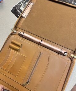 AZXCG Leather Portfolio Binder,3 Ring Binder Padfolio with Zipper fits up to 13.3" Laptop, Professional Organizer, Business Folder with Clipboard, Leather Notepad Holder Brown Graduation Gift Standard 61 81ijdJShnrL