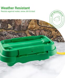 SOCKiTBOX – The Original Weatherproof Connection Box – Indoor & Outdoor Electrical Power Cord Enclosure for Timers, Extension Cables, Holiday Lights, Power Tools, Fountains & More – Size Small – Green 23 81ilsGa6HjL
