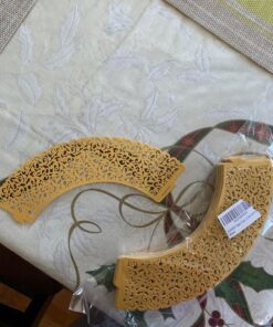 SUYEPER 100pcs Cupcake Wrappers Artistic Bake Cake Paper Cups Little Vine Lace Laser Cut Liner Baking Cup Muffin Case Trays for Wedding Party Birthday Decoration (Gold) Gold 37 81imAXsvnAL