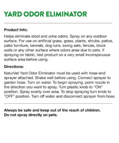 NaturVet – Yard Odor Eliminator – Eliminate Stool and Urine Odors from Lawn and Yard – Designed for Use on Grass, Plants, Patios, Gravel, Concrete & More – 31.6 oz Ready-to-Use with Nozzle Without Citronella 32 Fl Oz (Pack of 1) 25 81imKURcdwL