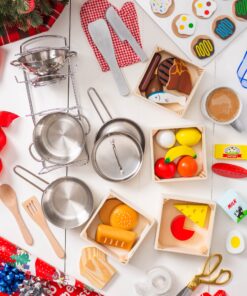 Melissa & Doug Food Groups - 21 Wooden Pieces and 4 Crates, Multi - Play Food Sets For Kids Kitchen, Pretend Food, Toy Food For Toddlers And Kids Ages 3+ 38 81ipzwGMsNL 1