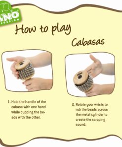 Nino Percussion NINO702 Kids Wooden Cabasa with Stainless Steel Beaded Chain and Cylinder for Classroom Band/Music 11 81iqW mQT2L