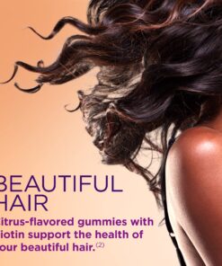 Nature's Bounty Optimal Solutions Hair, Skin & Nails with Biotin and Collagen, Citrus-Flavored Gummies Vitamin Supplement, 2500 mcg, 80 Ct 80 Count (Pack of 1) 21 81ir7W1 ubS