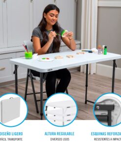 Lifetime Height Adjustable Craft Camping and Utility Folding Table 37 81irN rCUL