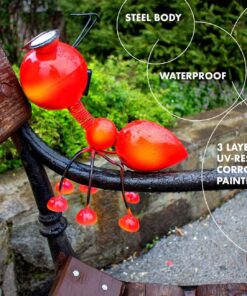 Smarty Gadgets - Metal Garden Art Decoration, Steel Red Ant Figurine with Solar Powered LED Lights for Yard, Patio, Lawn and Garden Decor and Ornament, Outdoor and Indoor Statue, 11" X 10" 27 81irt3eJKqL